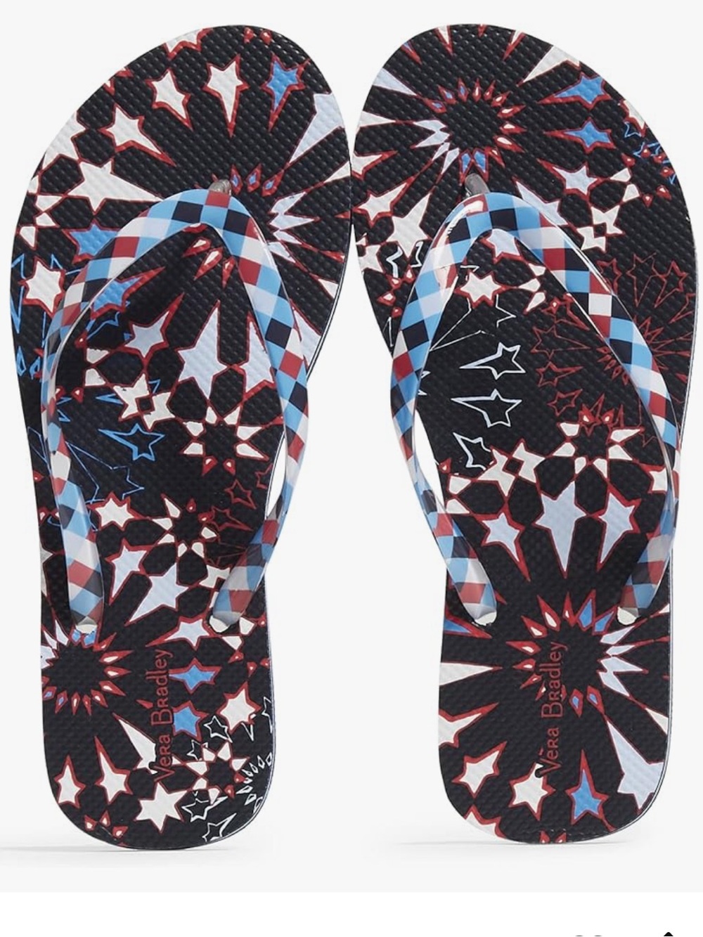 NWT Vera Bradley Patriotic Firecracker Flip Flops Size 7-8 Medium